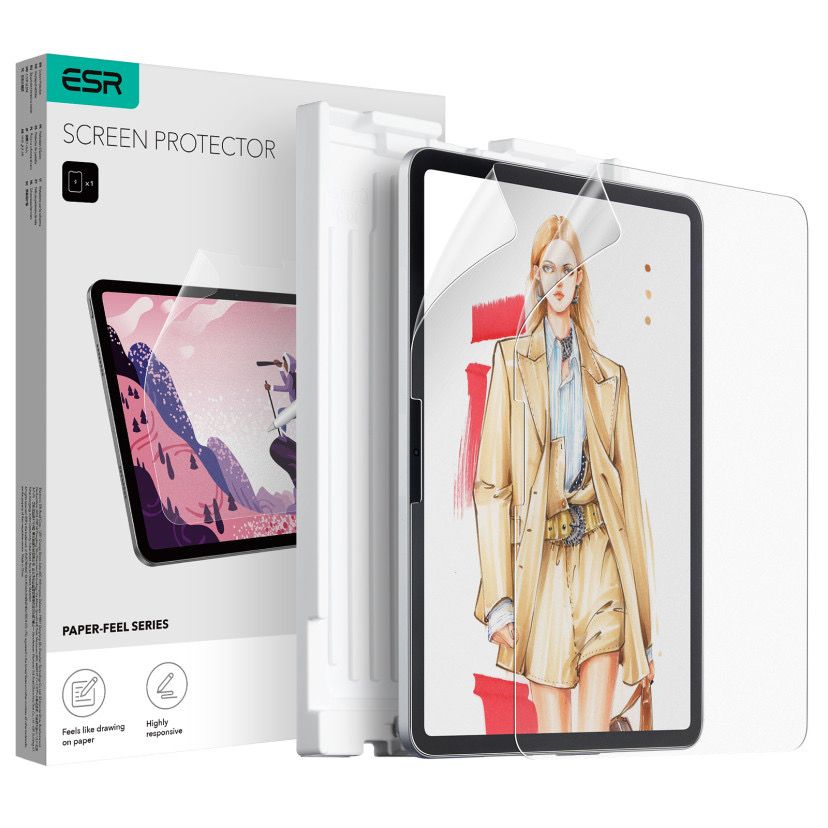 Matt skjermbeskyttelsesfilm ESR Paper Feel for Apple iPad Pro 11 (2025) / iPad Pro 11 (2024), plast, sett med 2 stk