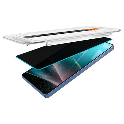 Privacy-skjermbeskytter Spigen GlastR EZ FIT HD for Samsung Galaxy S25 Ultra S938, Herdet glass, Full lim, Sett med 2 stk AGL09335