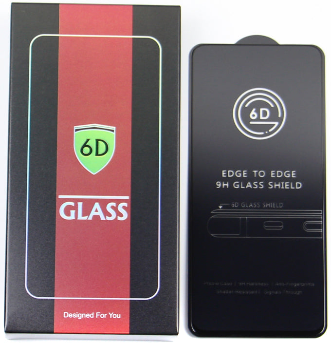 OEM skjermbeskyttelse for Apple iPhone 17e / 16e / 14 / 13 Pro, Herdet glass, Full lim, Sett med 10 stk, 6D, Svart