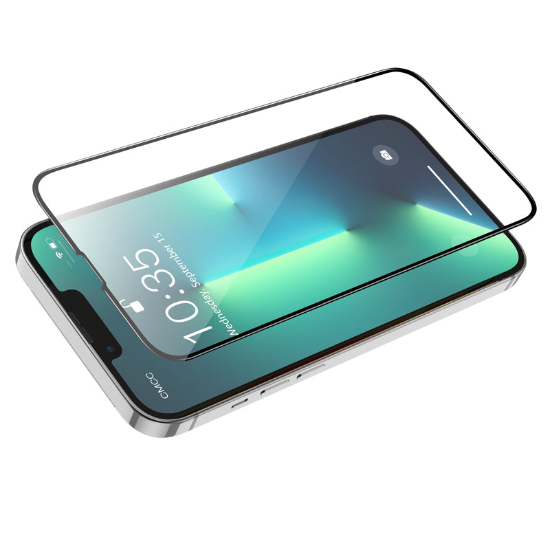 Skjermbeskytter HOCO G16 for Apple iPhone 16e / 14 / 13 Pro / 13, Herdet glass, Full lim, 5D, Svart