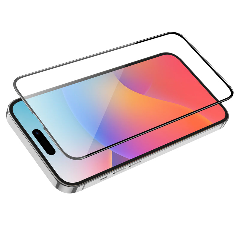 Skjermbeskytter HOCO G16 for Apple iPhone 15 Pro Max, Herdet Glass, Full Lim, 5D, Svart