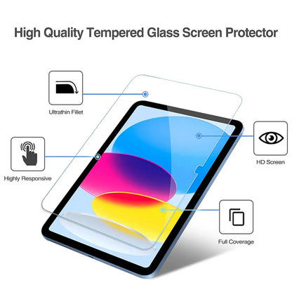 Clear Lito Classic skjermbeskyttelse for Apple iPad (2025) / (2022), Herdet glass, Full lim, 2.5D