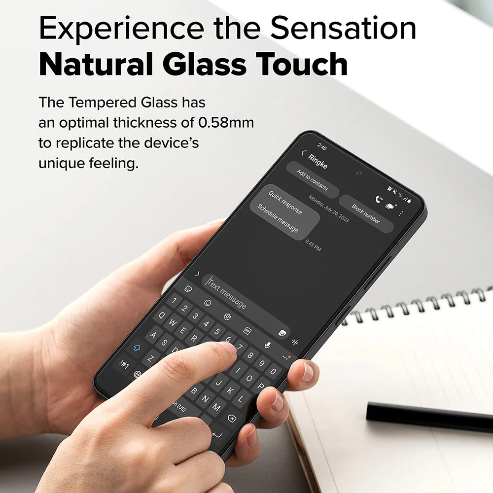 Ringke skjermbeskytter for OnePlus 13R, Herdet glass, Full lim, Sett med 2 stykker