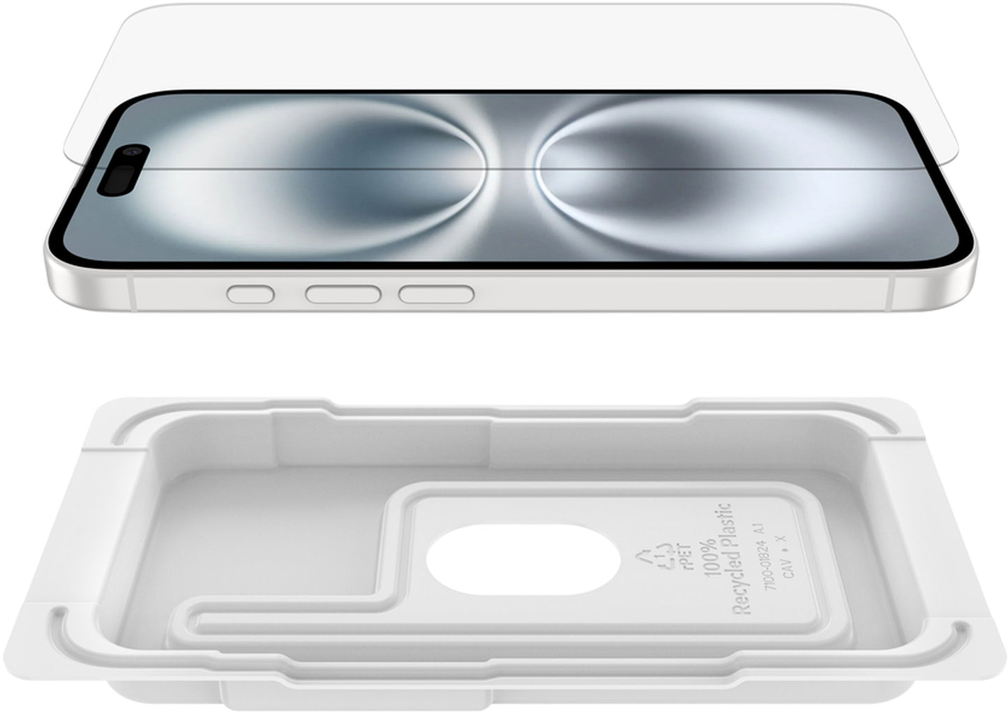 Belkin ScreenForce Herdet Glass Skjermbeskytter for Apple iPhone 16 / 15 / 14 Pro, Herdet Glass, Full Lim OVA135zz