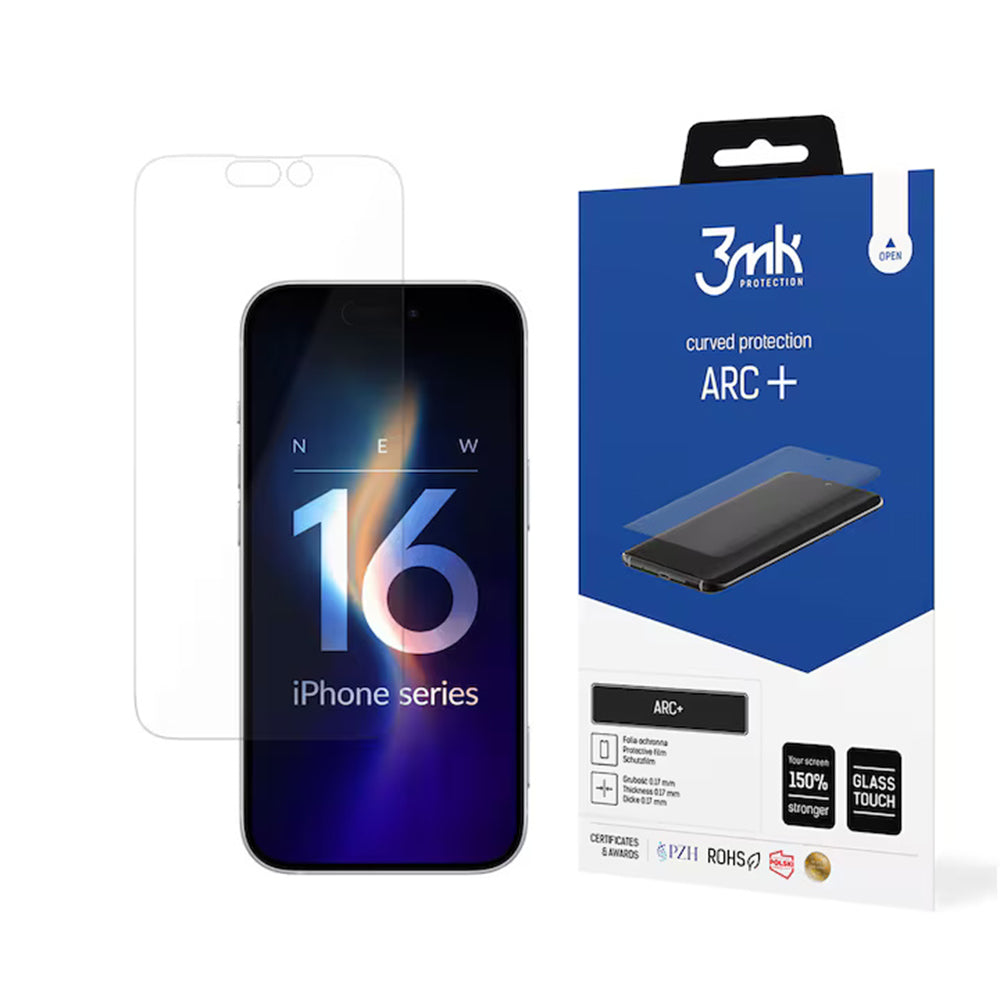 Skjermbeskyttelsesfilm 3MK ARC+ for Apple iPhone 16 Pro, plast