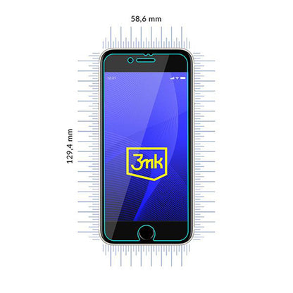 3MK FlexibleGlass skjermbeskyttelse for Apple iPhone SE (2022) / SE (2020) / 8 / 7, fleksibelt glass, full lim