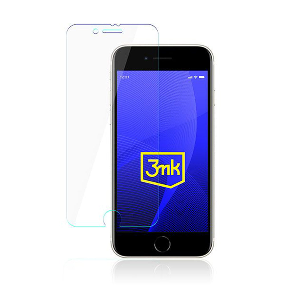 3MK FlexibleGlass skjermbeskyttelse for Apple iPhone SE (2022) / SE (2020) / 8 / 7, fleksibelt glass, full lim