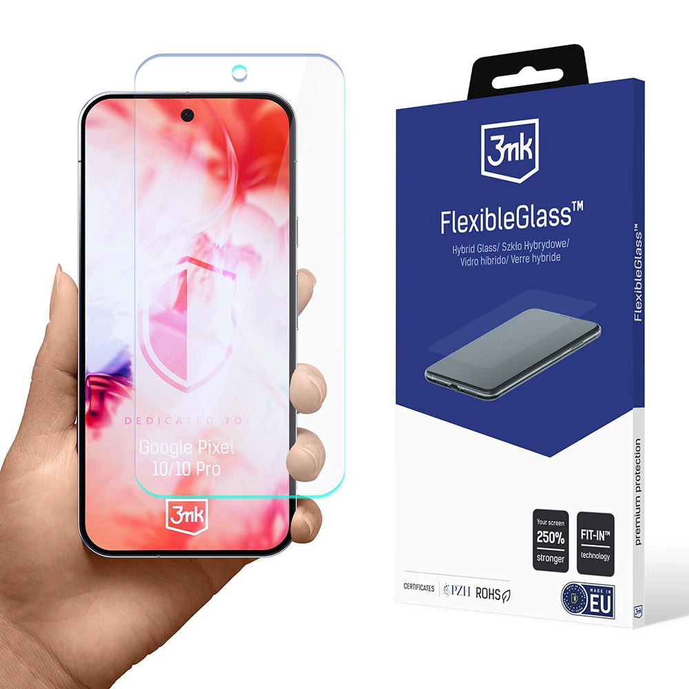 3MK FlexibleGlass skjermbeskyttelse for Google Pixel 10 Pro / 10, fleksibelt glass, full lim