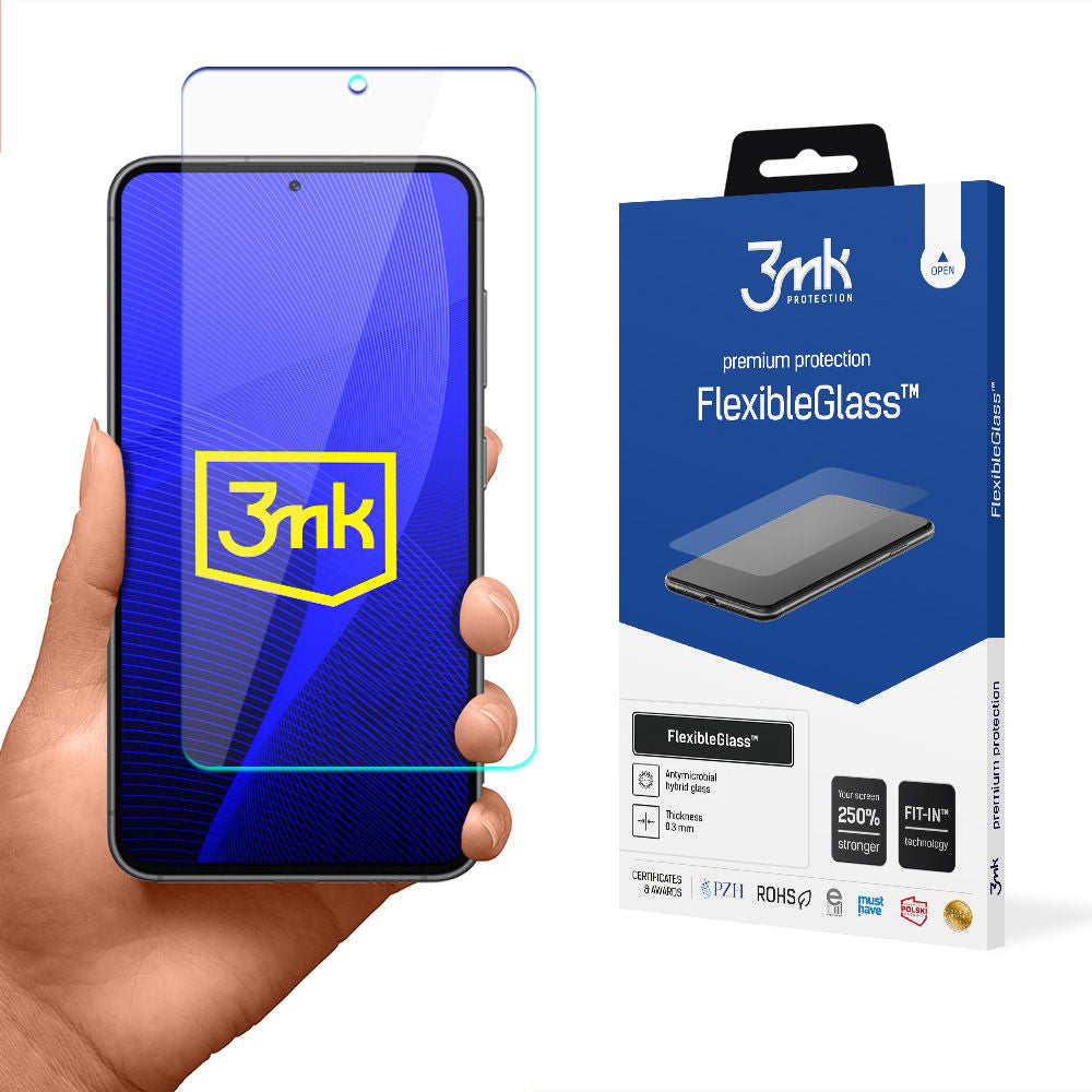 Skjermbeskyttelsesfilm 3MK FlexibleGlass for Samsung Galaxy S23 S911, Fleksibelt glass, Full lim