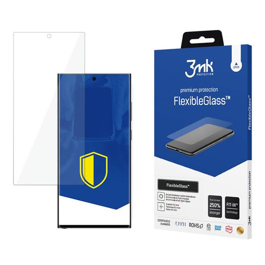 3MK FlexibleGlass skjermbeskyttelse for Samsung Galaxy S24 Ultra S928, fleksibelt glass, full lim