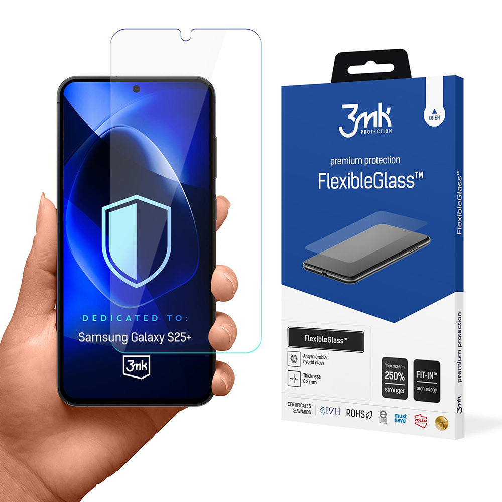 Skjermbeskyttelsesfilm 3MK FlexibleGlass for Samsung Galaxy S25+ S936, Fleksibelt glass, Full lim