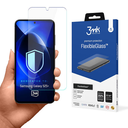 Skjermbeskyttelsesfilm 3MK FlexibleGlass for Samsung Galaxy S25+ S936, Fleksibelt glass, Full lim