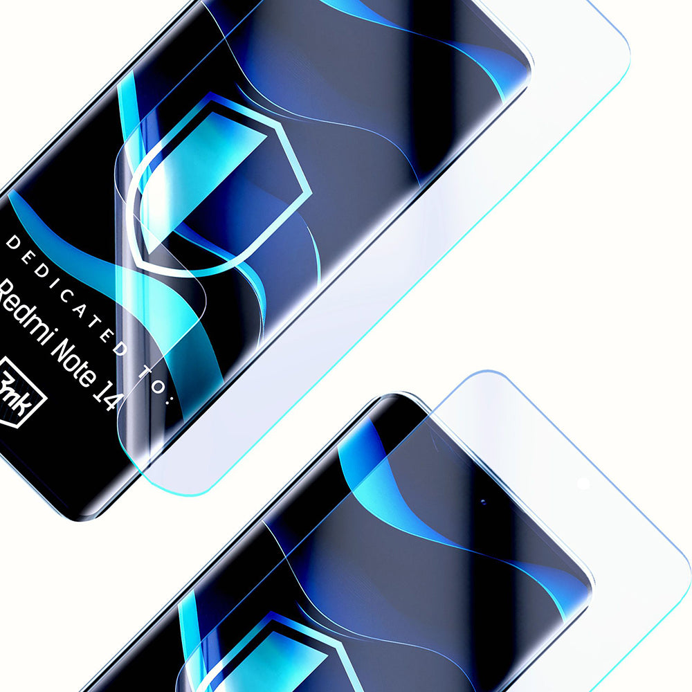 3MK FlexibleGlass skjermbeskyttelse for Xiaomi Redmi Note 14 4G (Standard), fleksibelt glass, full lim