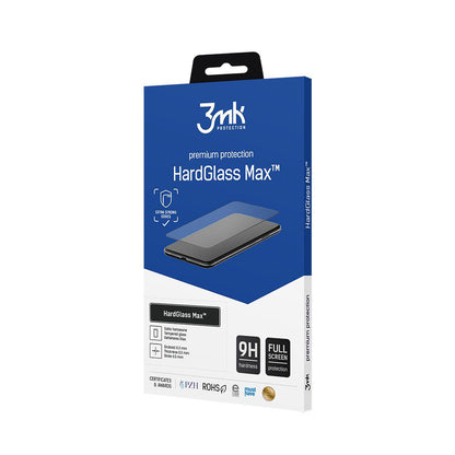 Skjermbeskyttelsesfilm 3MK HardGlass Max for Apple iPhone 16 Pro, Herdet glass, Full lim, Svart