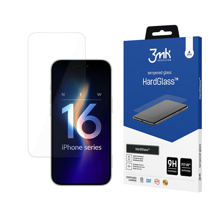 Skjermbeskyttelse 3MK HardGlass for Apple iPhone 16 Pro Max, Herdet glass, Full lim