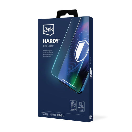 Skjermbeskytter 3MK Hardy Ultra for Apple iPhone 17 Air, Herdet Glass, Full Lim, Svart