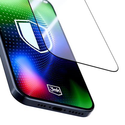 Skjermbeskytter 3MK Hardy Ultra for Apple iPhone 17 Pro Max, Herdet Glass, Full Glue, Svart