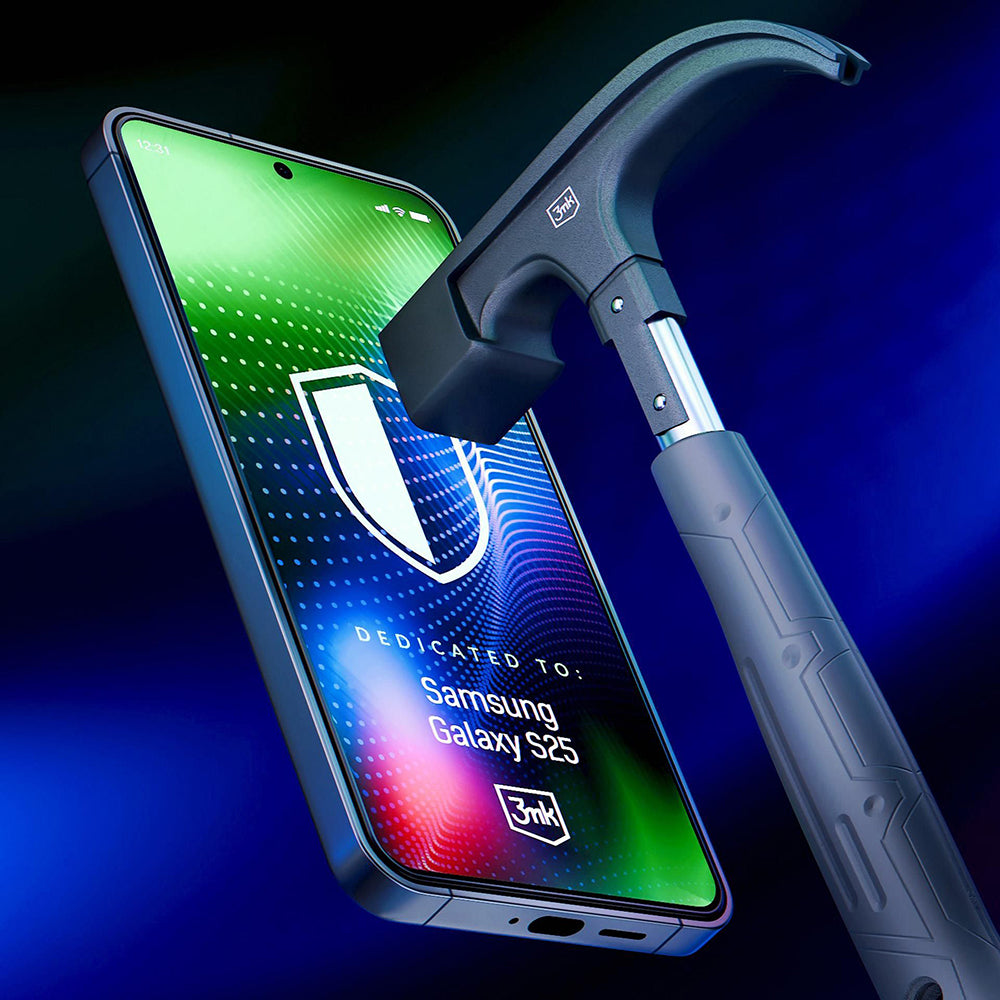 Skjermbeskyttelsesfilm 3MK Hardy Ultra for Samsung Galaxy S25 S931, Herdet glass, Full lim, Svart