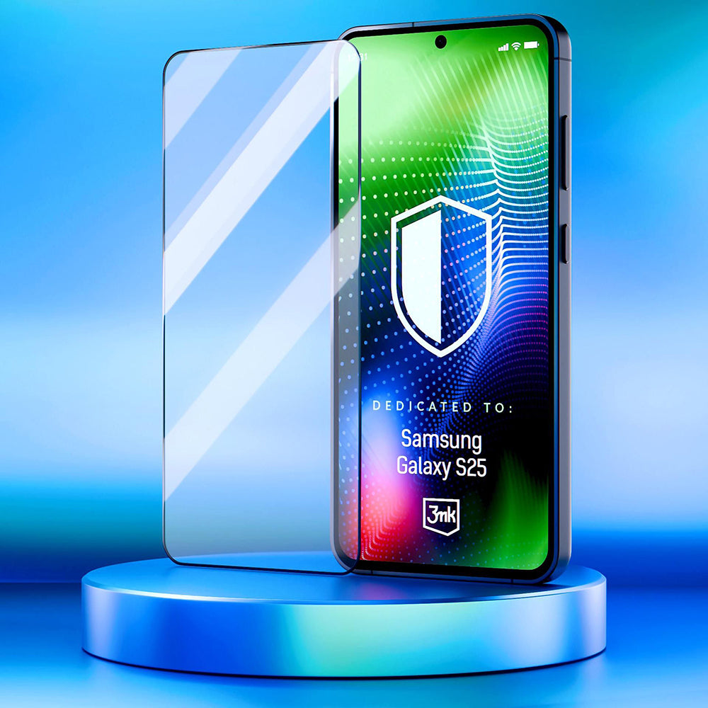 Skjermbeskyttelsesfilm 3MK Hardy Ultra for Samsung Galaxy S25 S931, Herdet glass, Full lim, Svart