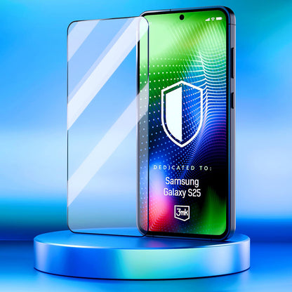 Skjermbeskyttelsesfilm 3MK Hardy Ultra for Samsung Galaxy S25 S931, Herdet glass, Full lim, Svart