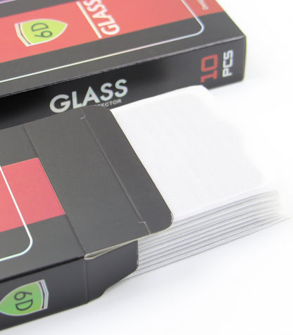 OEM skjermbeskyttelse for Apple iPhone 17e / 16e / 14 / 13 Pro, Herdet glass, Full lim, Sett med 10 stk, 6D, Svart