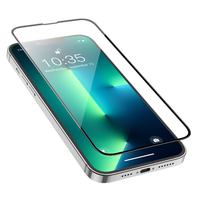 Skjermbeskytter HOCO G16 for Apple iPhone 16e / 14 / 13 Pro / 13, Herdet glass, Full lim, 5D, Svart