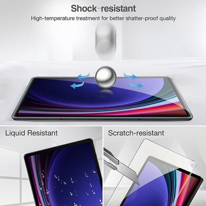 Lito Classic skjermbeskyttelsesfilm for Samsung Galaxy Tab S9 FE / Tab S9, Herdet glass, Full lim, 2.5D