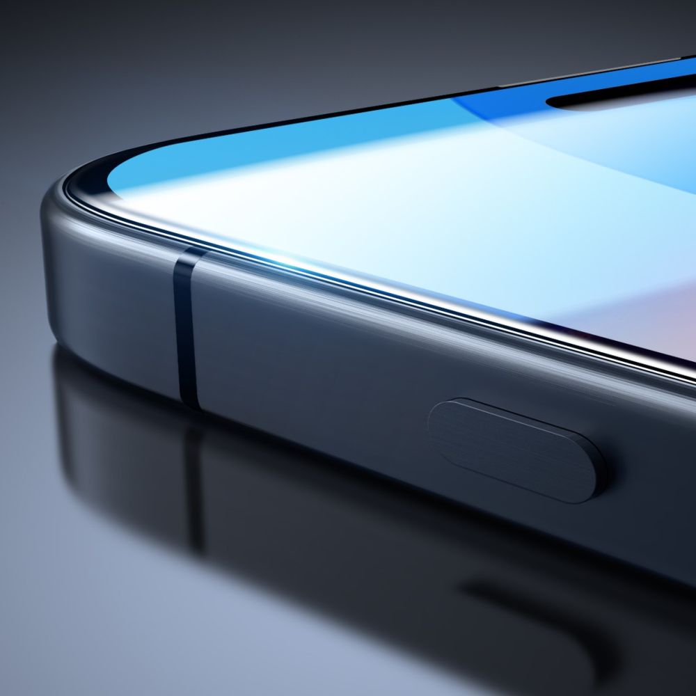Beskyttelsesfilm ESR for Apple iPhone 16 Pro Max, Herdet glass, Full lim, Sett med 2 stykker, Svart