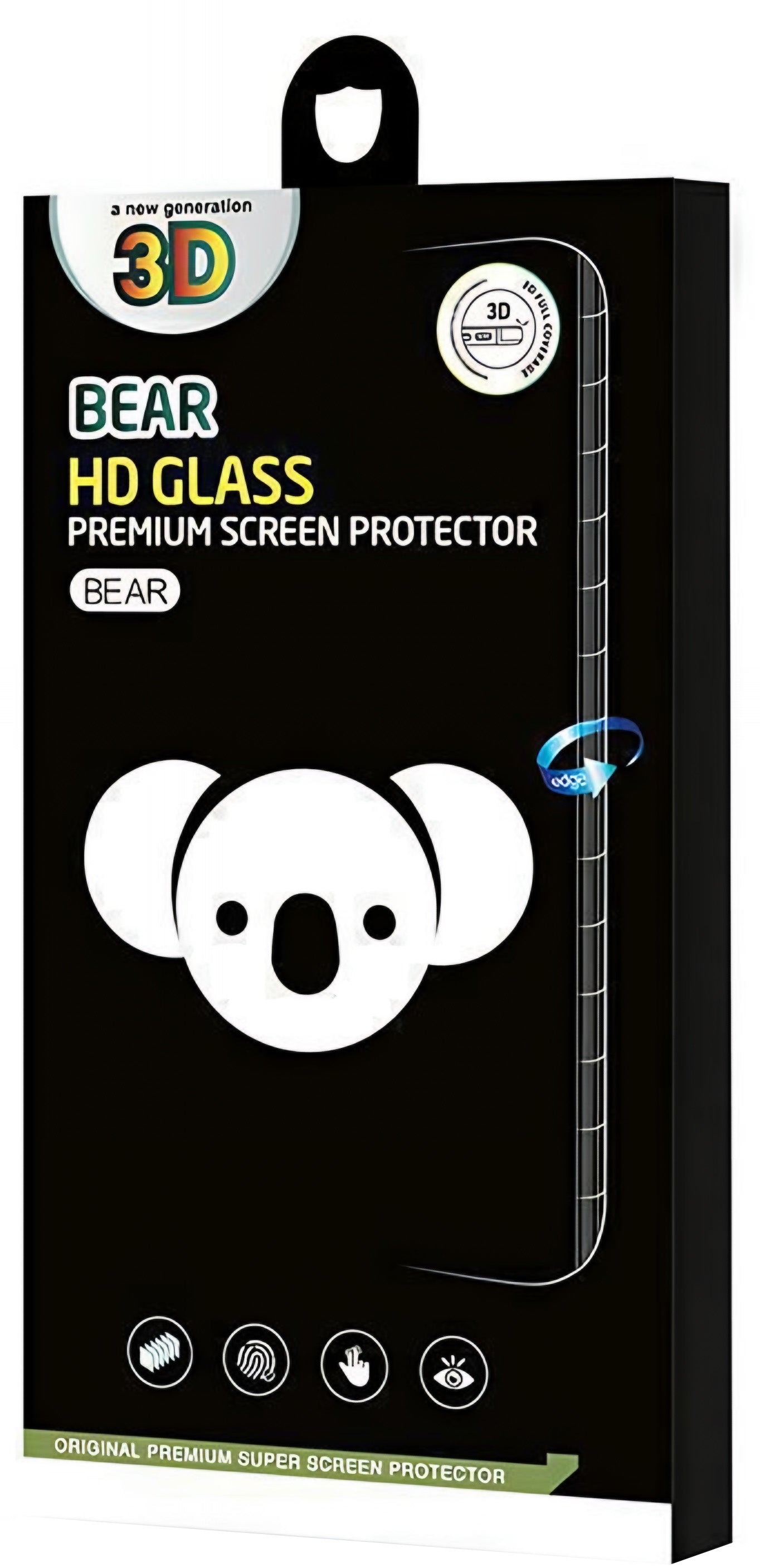 Skjermbeskyttelse Bear HD for Apple iPhone 17 Air, Herdet glass, Full lim, Svart