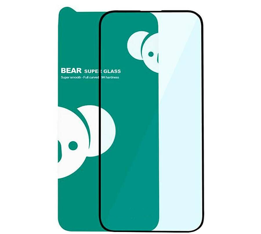 Skjermbeskyttelse Bear Super Hard for Apple iPhone 18 Pro / 17 Pro / 17 / 16 Pro, Herdet glass, Full lim, 3D, Svart