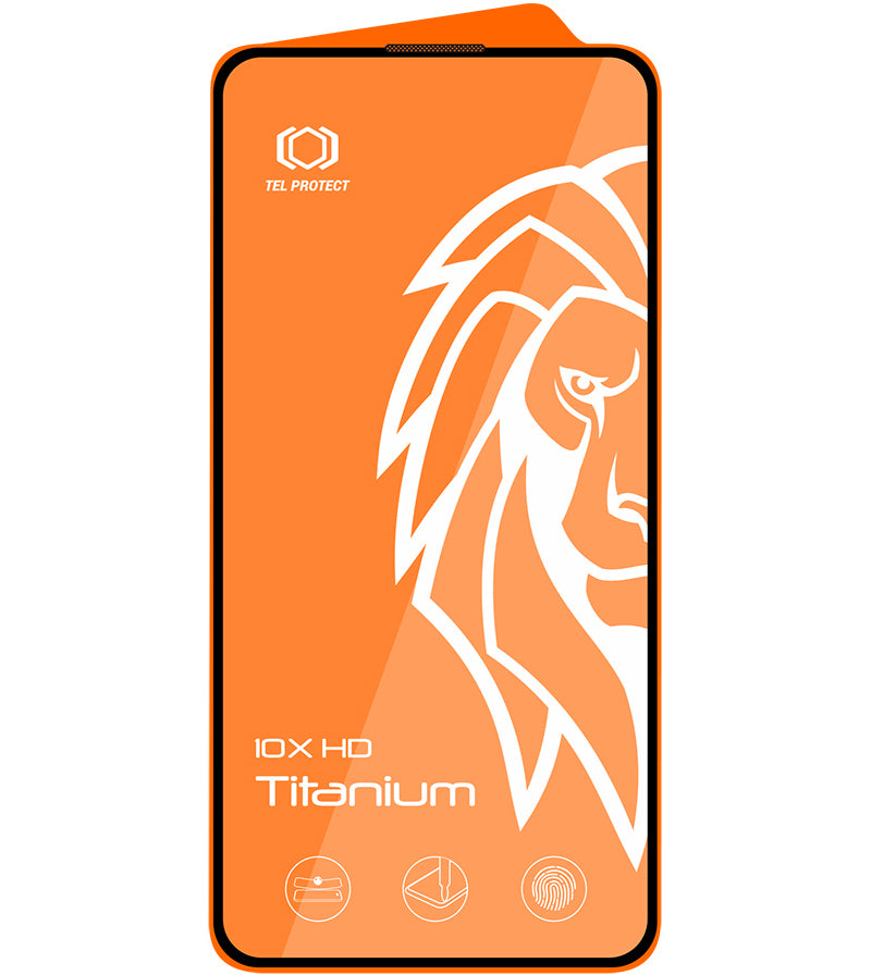 Tel Protect 10X HD Plus Titanium skjermbeskytter for Apple iPhone 18 Pro / 17 Pro, herdet glass, heldekkende lim, svart