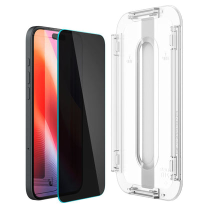 Skjermbeskytter Spigen GlastR EZ FIT for Apple iPhone 17e / 16e / 14 / 13 Pro, Herdet glass, Full lim, Sett med 2 stykker AGL03385