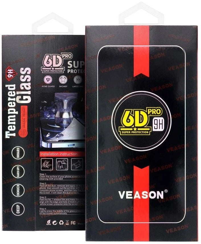 Veason PRO skjermbeskyttelse for Motorola Moto E32s / E22s / E32 / G22, Herdet glass, Full lim, 6D, Svart