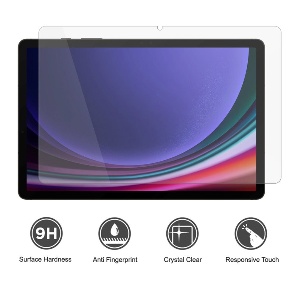 Lito Classic skjermbeskyttelsesfilm for Samsung Galaxy Tab S9 FE / Tab S9, Herdet glass, Full lim, 2.5D