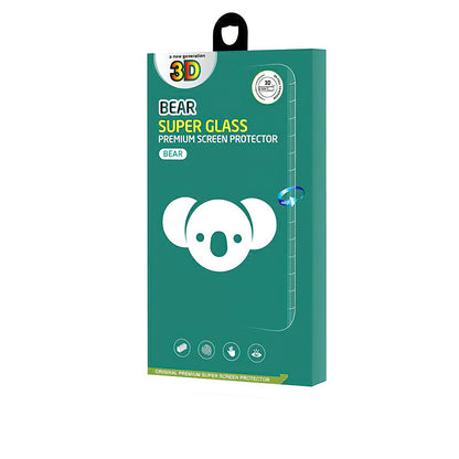 Skjermbeskyttelse Bear Super Hard for Apple iPhone 17, Herdet glass, Full lim, 3D, Svart