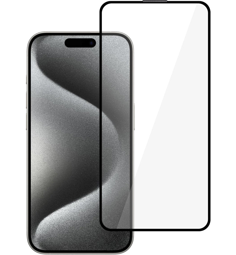 Skjermbeskytter Tel Protect 10X HD Plus Titanium for Apple iPhone 17 / 16 Pro, herdet glass, full limdekning, svart