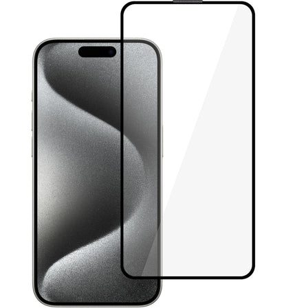 Skjermbeskytter Tel Protect 10X HD Plus Titanium for Apple iPhone 17 / 16 Pro, herdet glass, full limdekning, svart