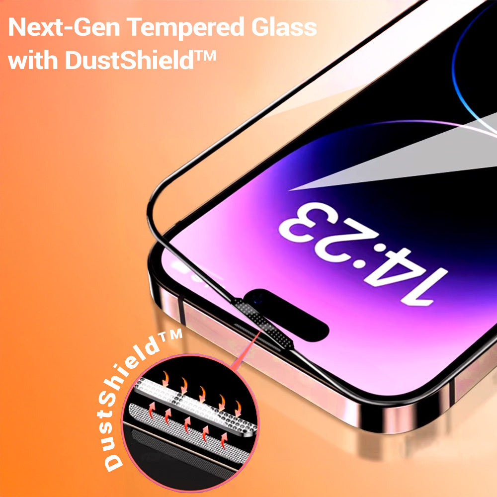 Tel Protect 10X HD Plus Titanium skjermbeskytter for Apple iPhone 18 Pro / 17 Pro, herdet glass, heldekkende lim, svart