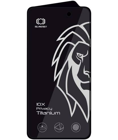Personvernbeskyttelse for skjerm Tel Protect 10X Plus Titanium til Apple iPhone 17 Pro Max, herdet glass, heldekkende limflate