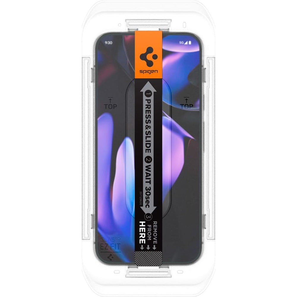Skjermbeskyttelsesfolie Spigen GlastR EZ FIT for Google Pixel 9 Pro XL, Herdet glass, Full lim, Sett med 2 stykker AGL08445