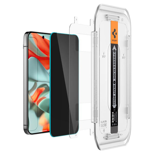 Privacy-skjermbeskytter Spigen GlastR EZ FIT for Google Pixel 9 Pro XL, Herdet glass, Full lim, Sett med 2 stk AGL09313