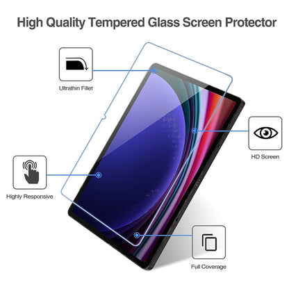 Lito Classic skjermbeskyttelsesfilm for Samsung Galaxy Tab S9 FE / Tab S9, Herdet glass, Full lim, 2.5D