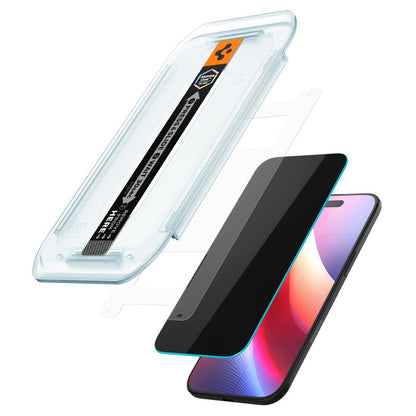 Skjermbeskyttelsesfolie Privacy Spigen GlastR EZ FIT for Apple iPhone 17 Air, Herdet glass, Full lim, Sett med 2 stykker