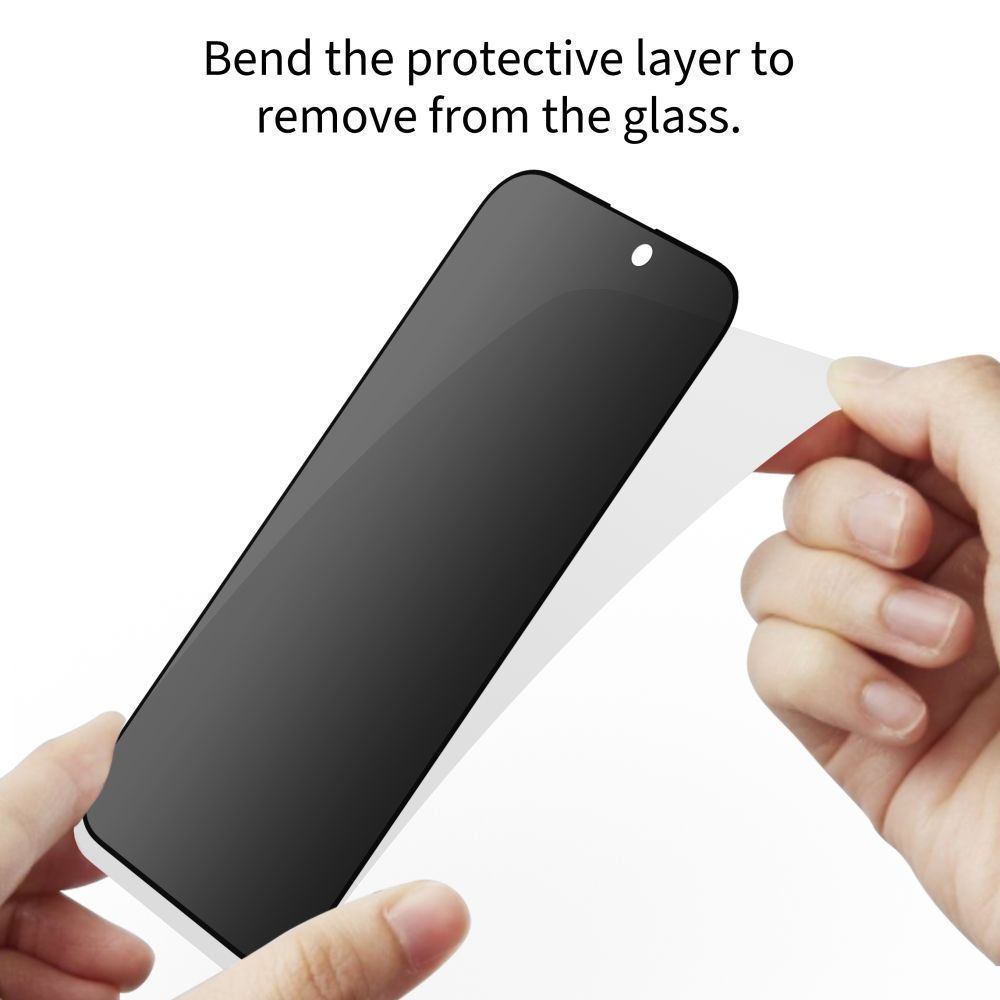 Skjermbeskytter Privacy Tech-Protect Spy+ for Samsung Galaxy S26 Ultra S948, Herdet glass, Full lim, Sett med 2 stykker