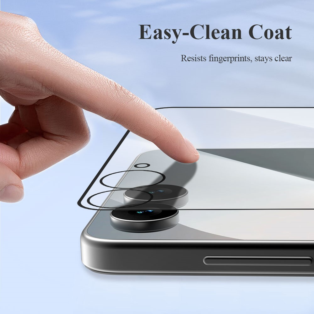 Lereach skjermbeskyttelse for Samsung Galaxy Z Flip8 F776 / Galaxy Z Flip7 F766, Herdet glass, Full lim, Sett med 2 stk, Svart