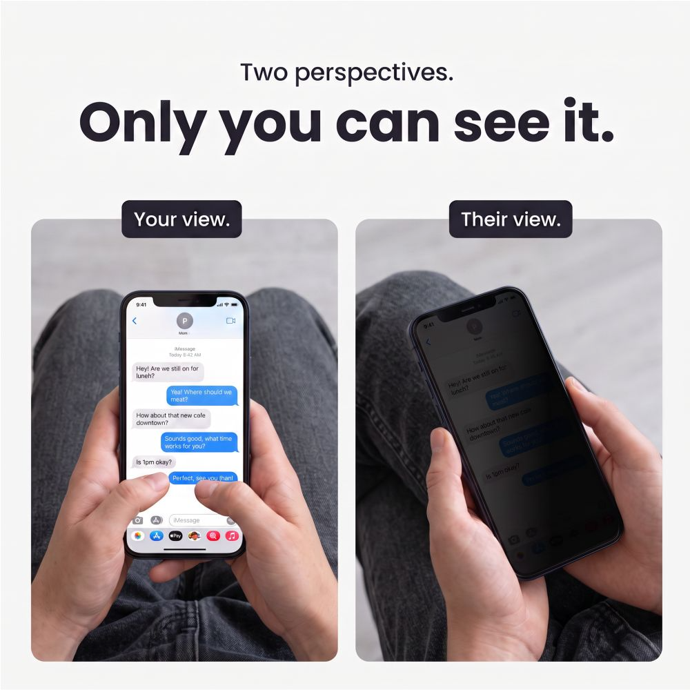 Privacy Tech-Protect OneTouch skjermbeskyttelse for Apple iPhone 18 Pro, Herdet glass, Full lim, Sett med 2 stk