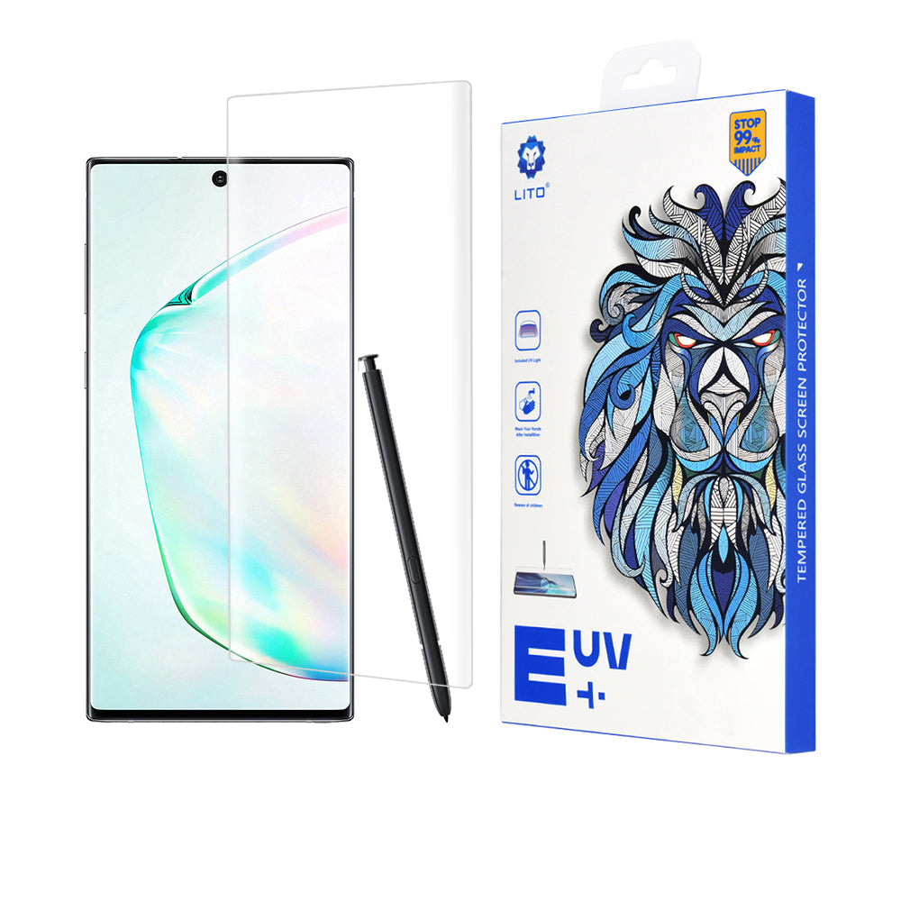Lito skjermbeskyttelsesfilm for Samsung Galaxy Note 10+ 5G N976 / Note 10+ N975, Herdet glass, UV-lim, 3D
