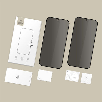 Skjermbeskytter Privacy Tech-Protect Spy+ for Samsung Galaxy S26 S942, Herdet glass, Full lim, Sett med 2 stykker