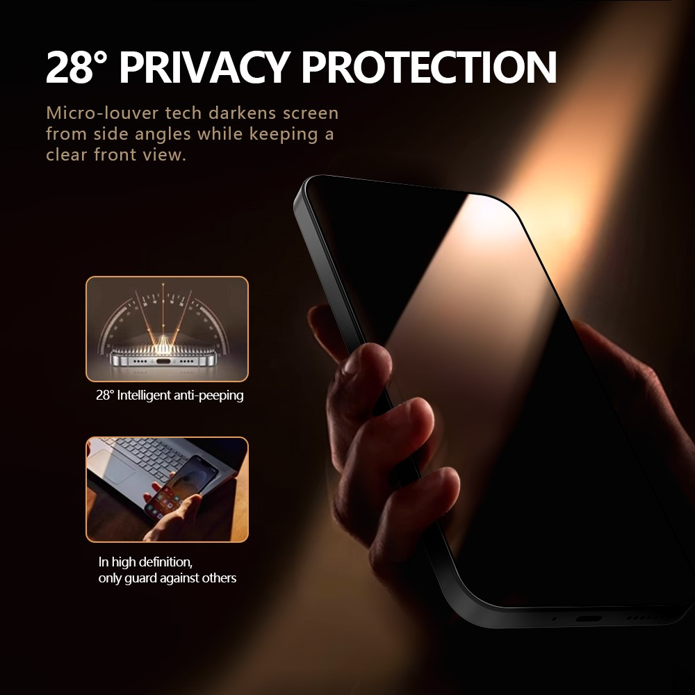 Privacy-skjermbeskytter Lereach for Xiaomi 17T Pro, Herdet glass, Full lim, Sett med 2 stk