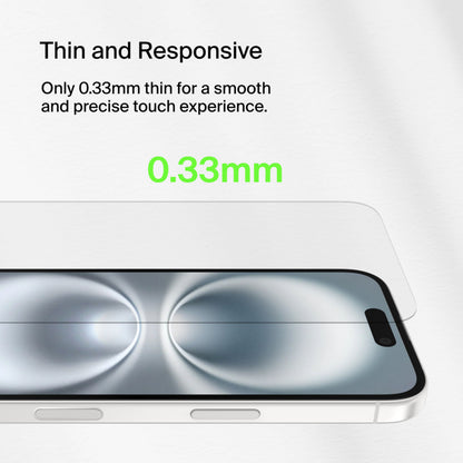 Belkin ScreenForce Herdet Glass Skjermbeskytter for Apple iPhone 16 / 15 / 14 Pro, Herdet Glass, Full Lim OVA135zz